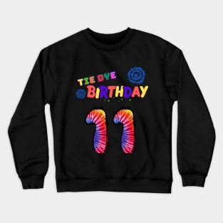 11 years old Tie dye Birthday Crewneck Sweatshirt